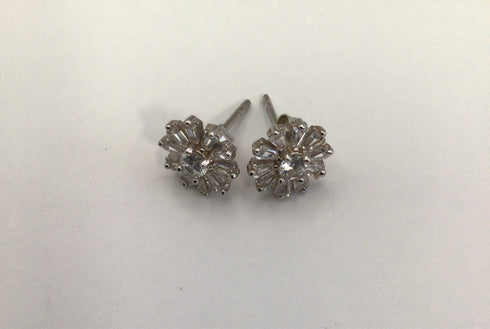 Crystal Flower Post Earrings